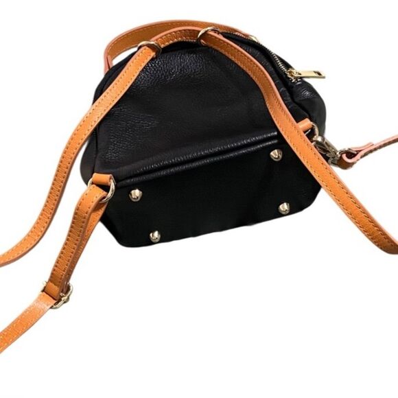 Divina Firenze black Pebbled Leather Convertible Top Handle Backpack Crossbody main image 5